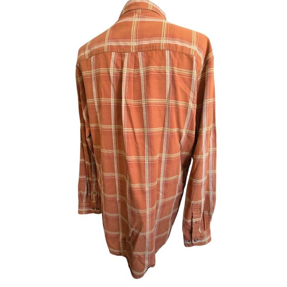 The Territory Ahead Orange Plaid Button-Down Shirt Womans Large Cotton CM2098 - Picture 7 of 12